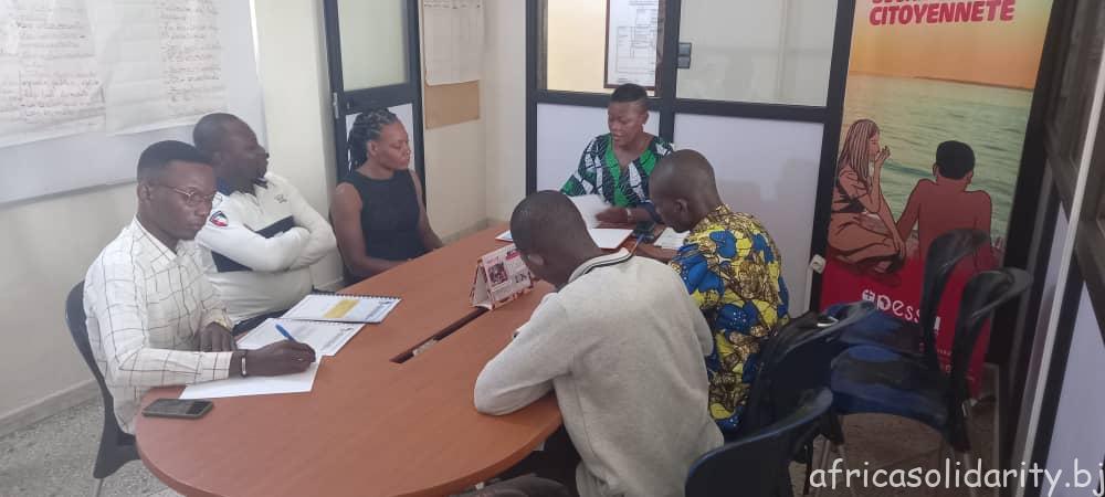 séance de travail entre africa solidarity-ong et apessa-ong à abomey calavi