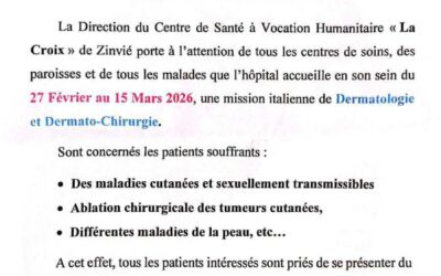 Africa solidarity-ONG en partenariat avec le Centre de Santé à  Vocation Humanitaire  » LA CROIX  » de Zinvié