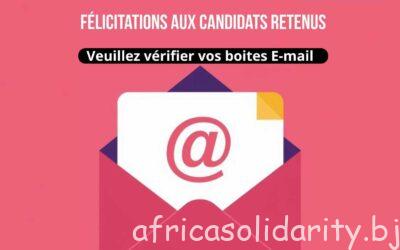 Remerciement & Félicitations aux candidats
